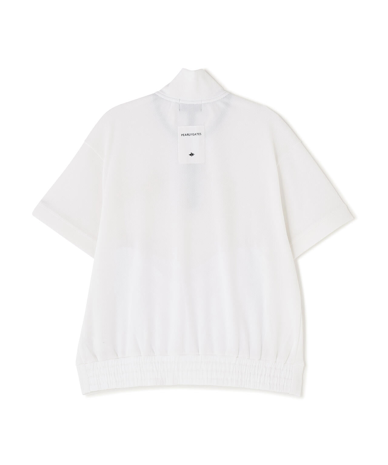 Peトリコットメッシュハーフジップアップカットソー