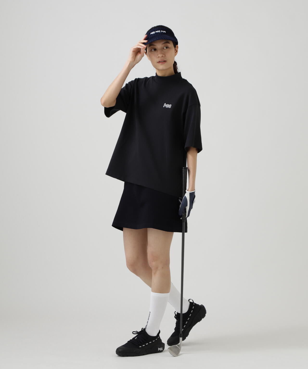 【PGG】【直営店舗&公式オンライン限定】パルパーエコＷメッシュ半袖モックネックカットソー (LADIES)