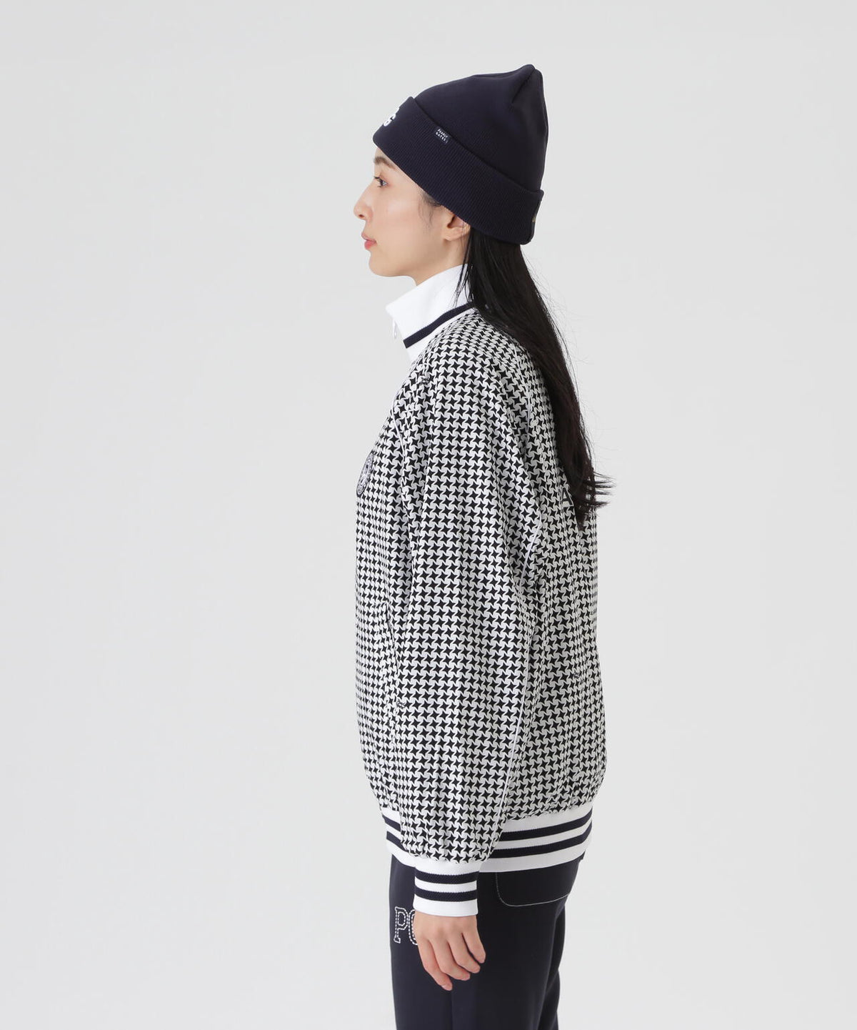 Peメカニカルストレッチ手裏剣ジャガードスタンドジップブルゾン ＜手裏剣千鳥＞ (WOMENS)