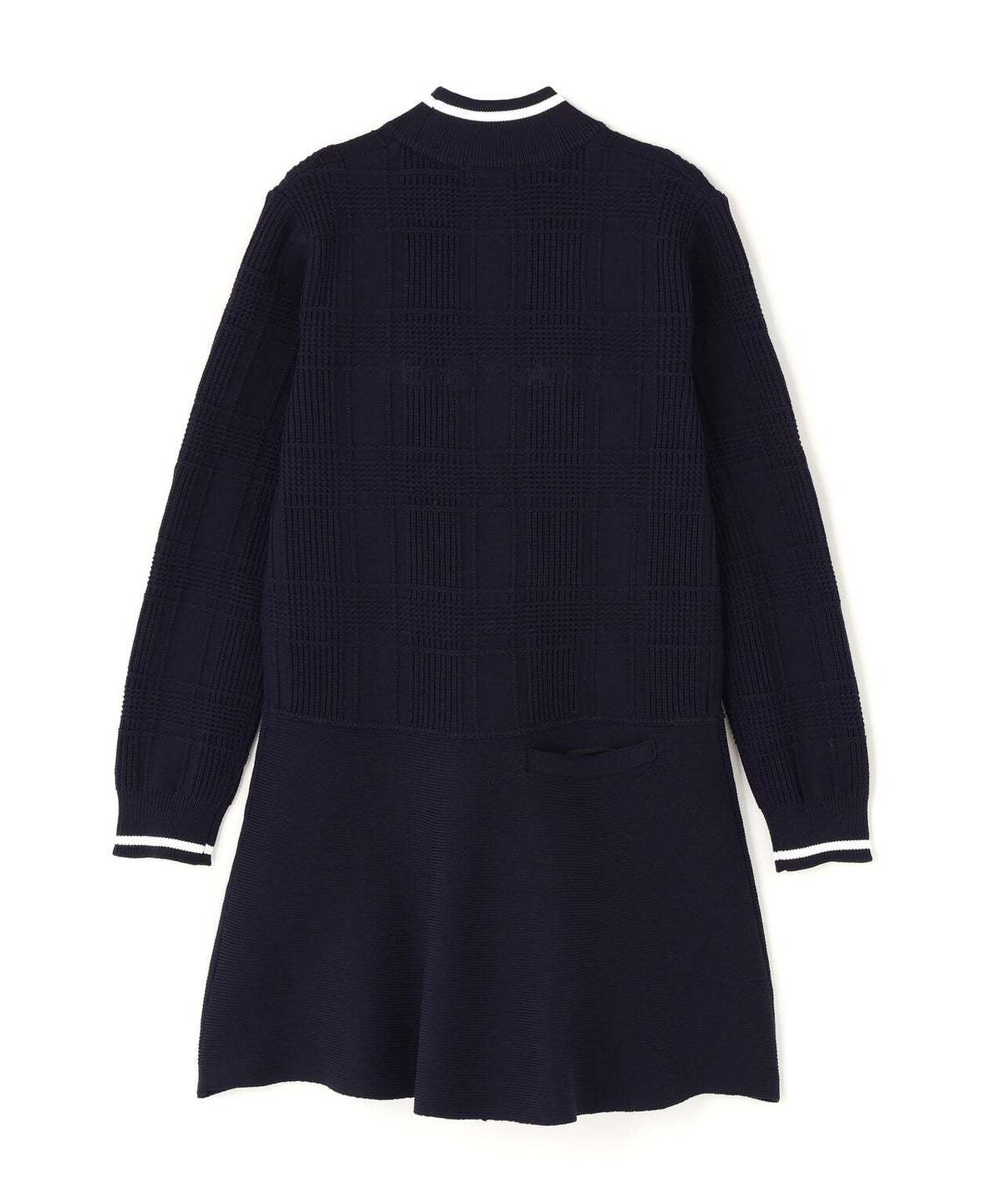 7Gタータンチェック柄ハイネックニットワンピース (WOMENS)