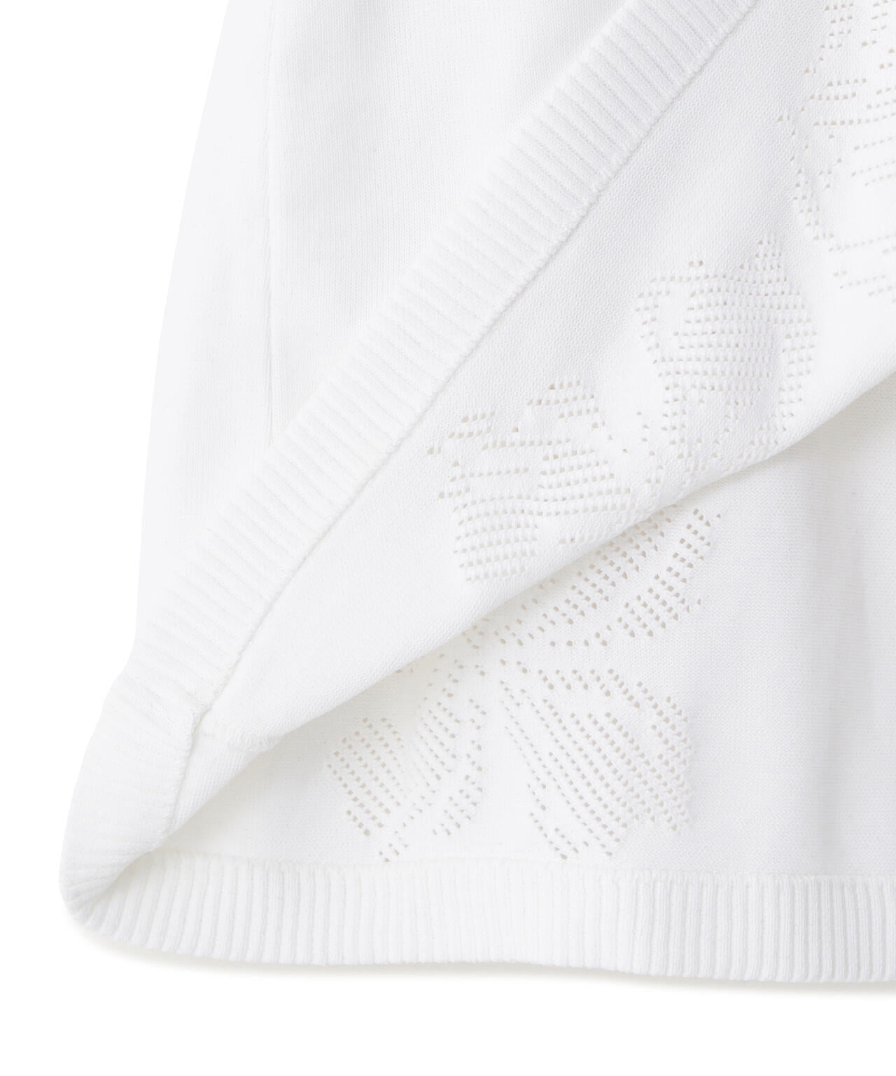 14G天竺×メッシュ花柄半袖ポロニットワンピース (WOMENS)