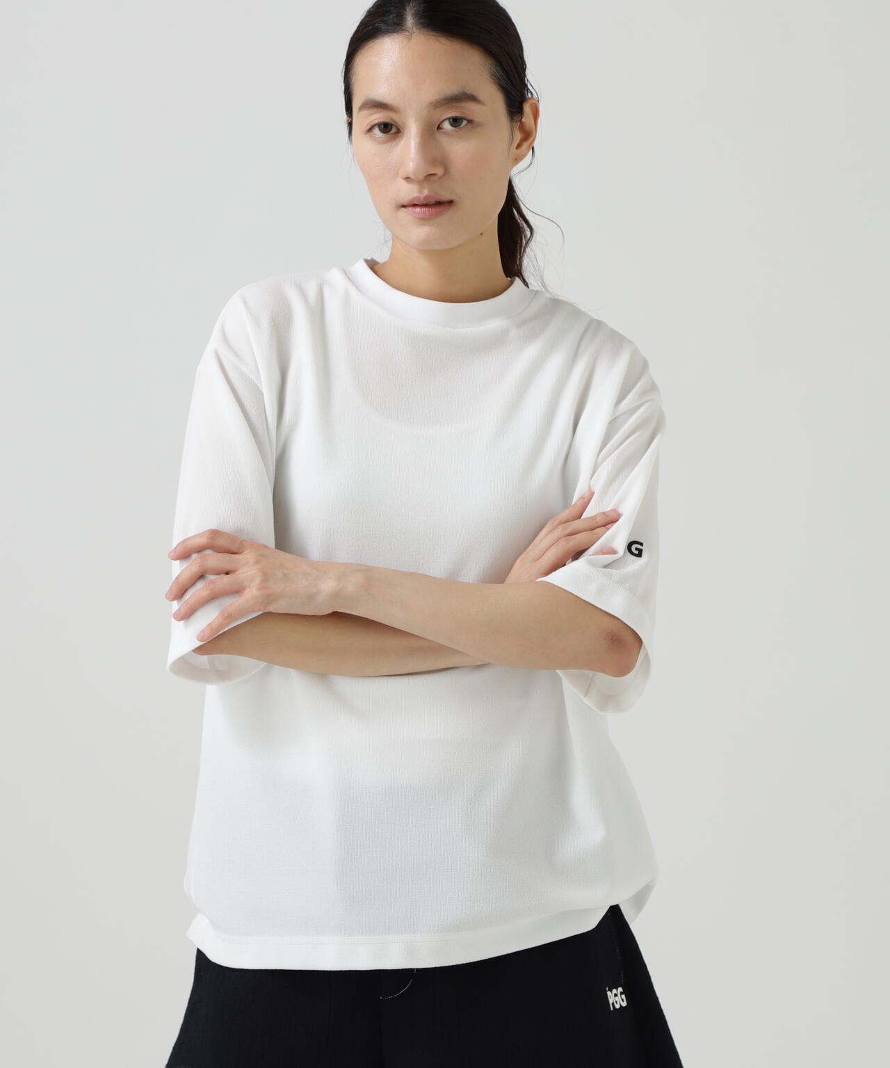 【PGG】【直営店舗&公式オンライン限定」SNAPTEX裏パイル半袖Tシャツ (LADIES)