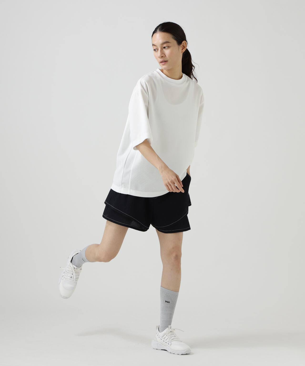 【PGG】【直営店舗&公式オンライン限定」SNAPTEX裏パイル半袖Tシャツ (LADIES)