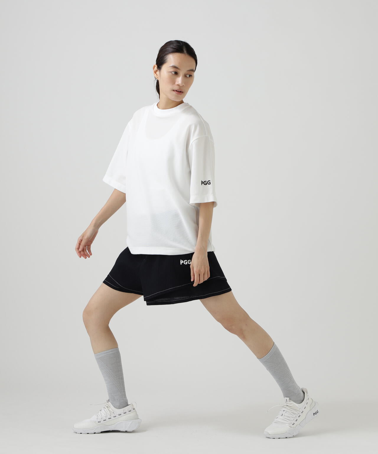 【PGG】【直営店舗&公式オンライン限定」SNAPTEX裏パイル半袖Tシャツ (LADIES)