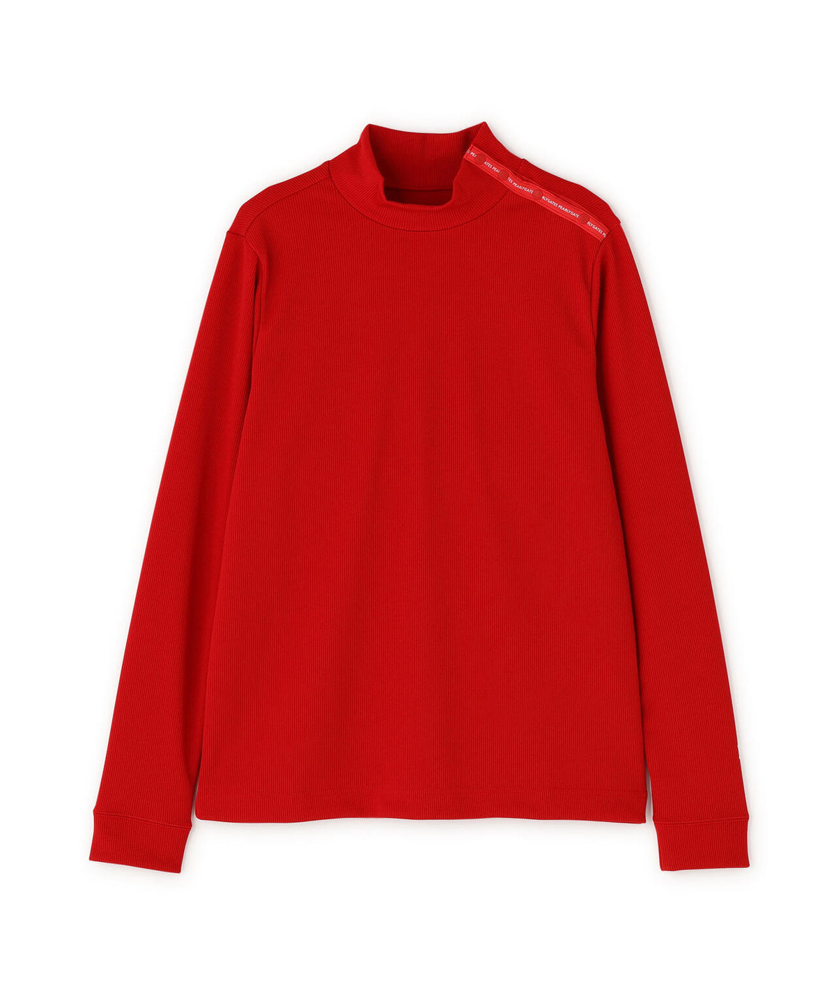 接結針抜きダンボール長袖ハイネックカットソー (WOMENS)