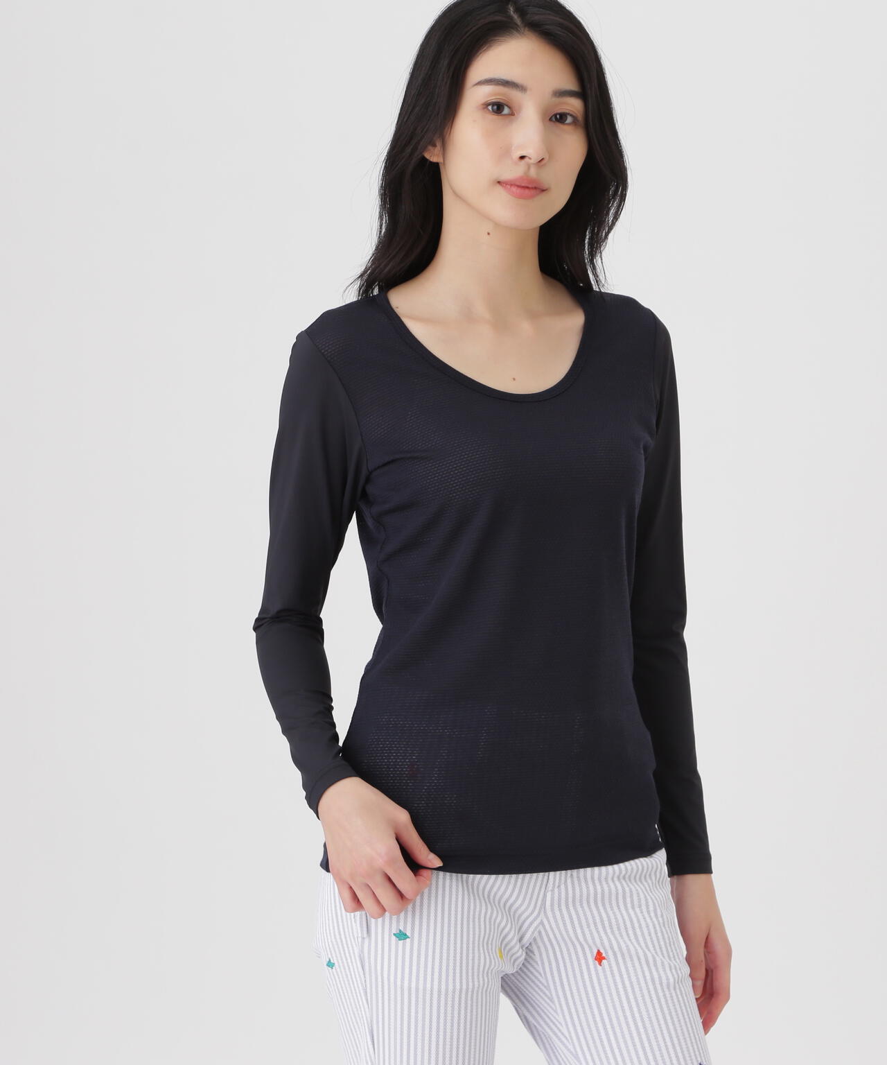 Super Natural ウールメッシュ×ナイロンベア天竺(WOMENS)