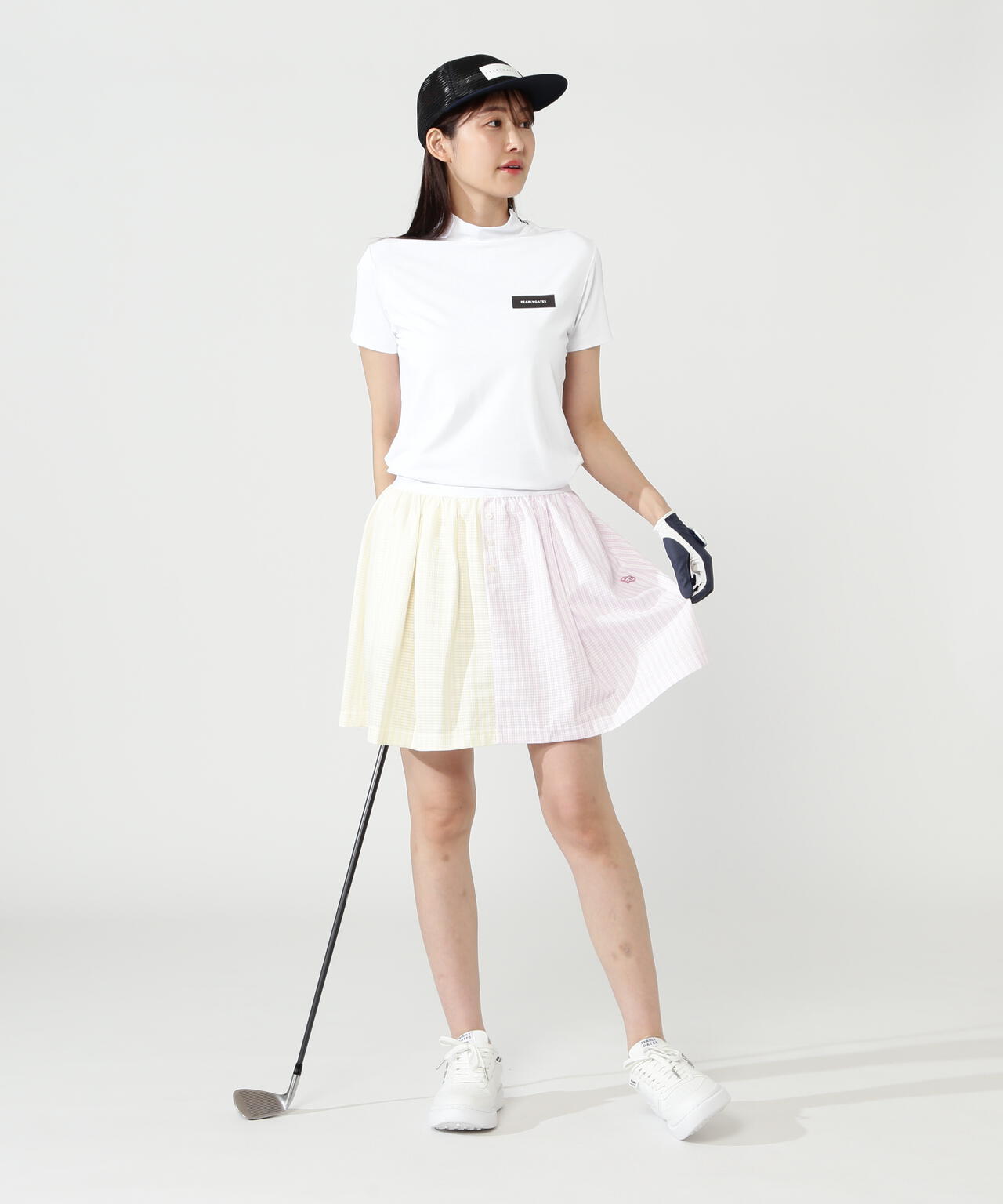 ハニカムストレッチ半袖モックネックカットソー