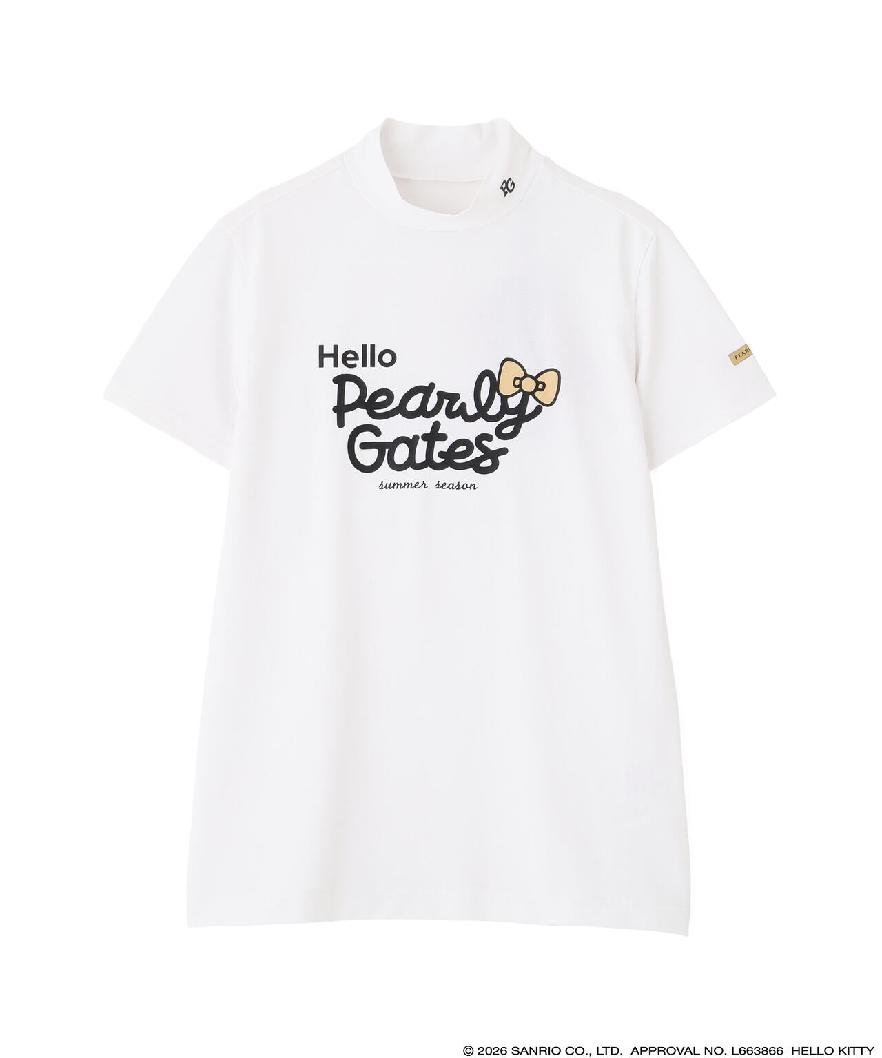 【HELLO KITTY × PEARLY GATES　summer season】ツイル調ハイストレッチ半袖ハイネックカットソー