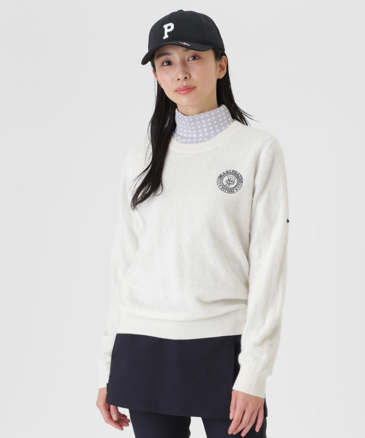 カシミヤ12G天竺クルーネックニットプルオーバー (WOMENS)