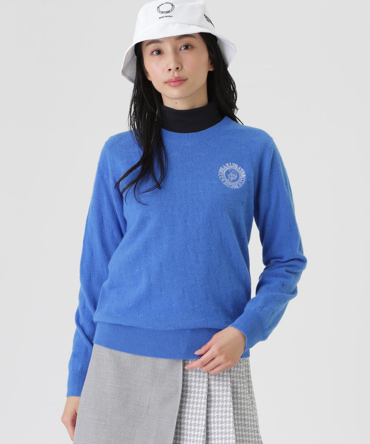 カシミヤ12G天竺クルーネックニットプルオーバー (WOMENS)