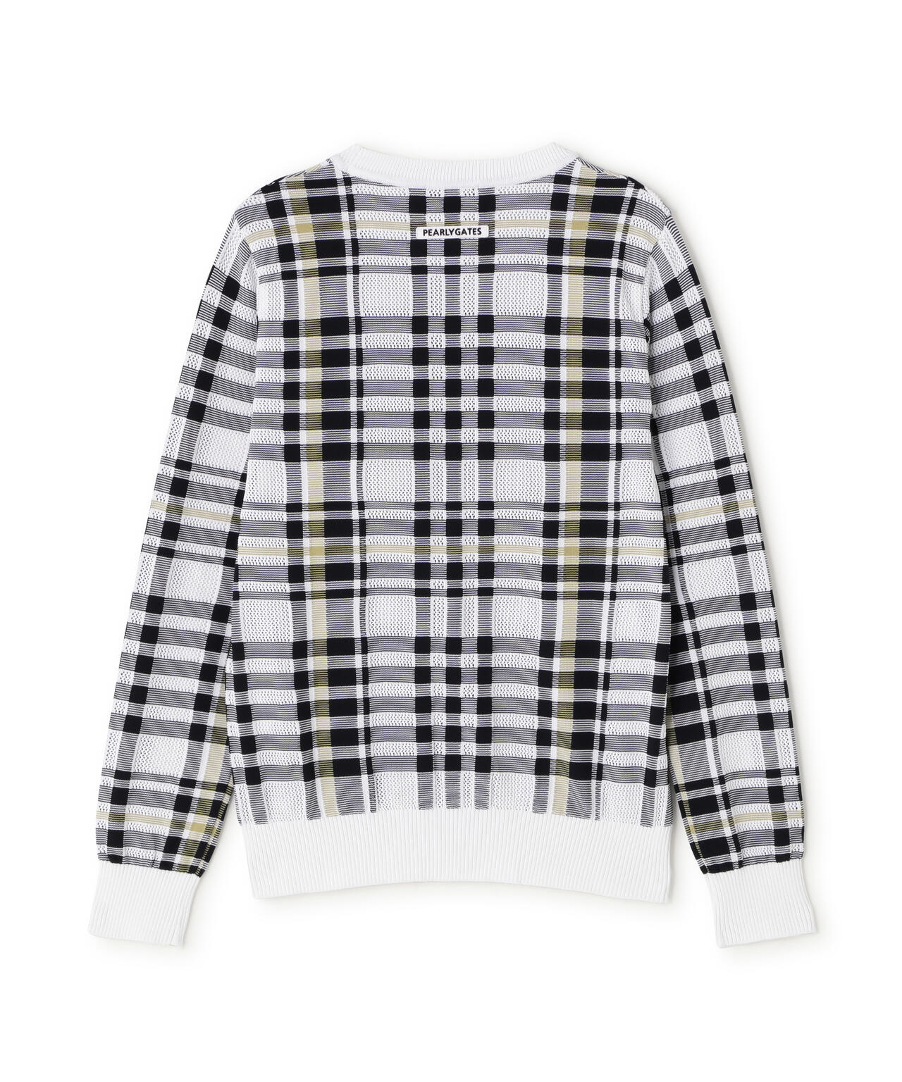 14Gメッシュクルーネックニットプルオーバー ＜チェック柄＞ (WOMENS)　