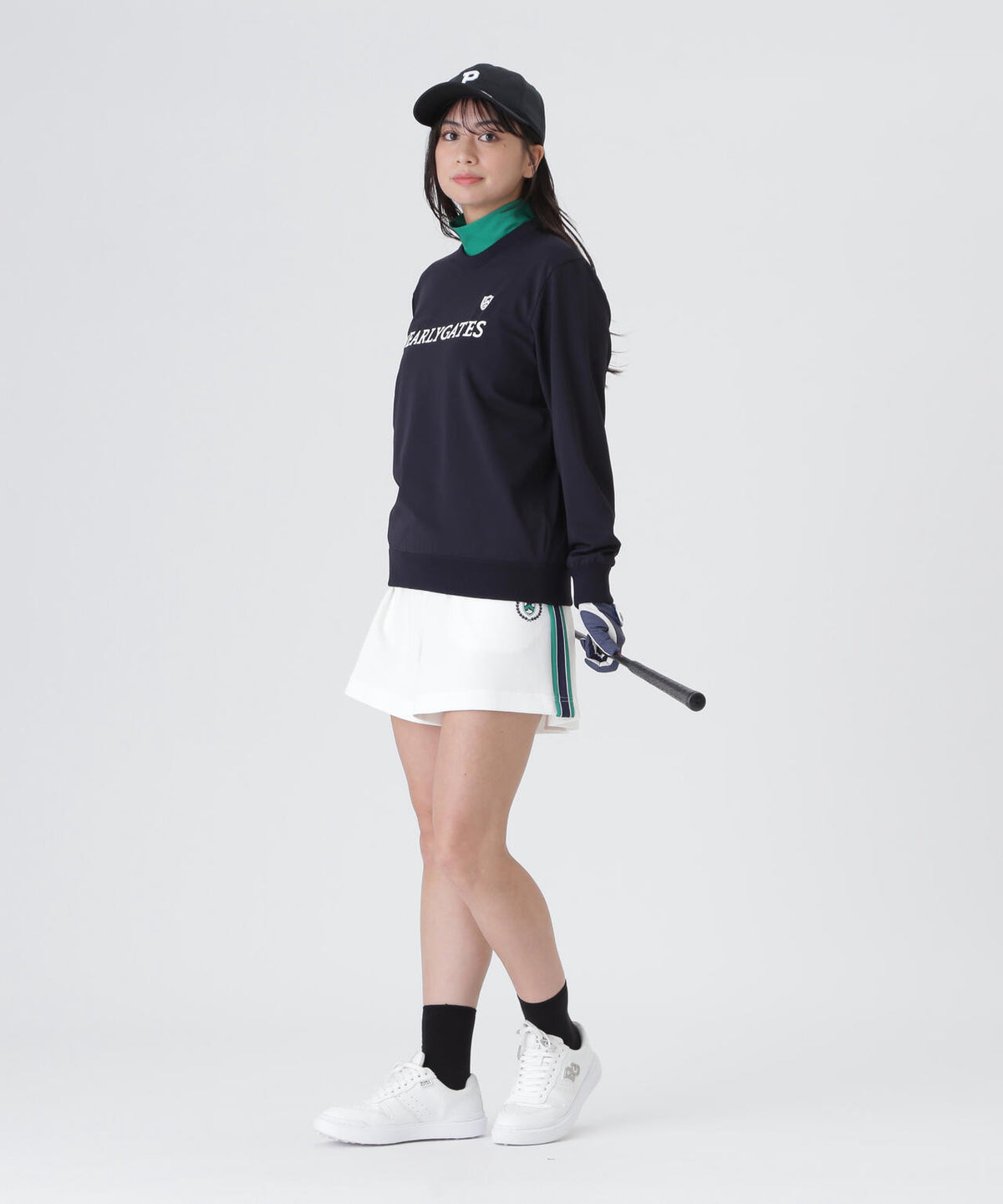 Pyヤーンベア天竺クルーネックニットプルオーバー (WOMENS)
