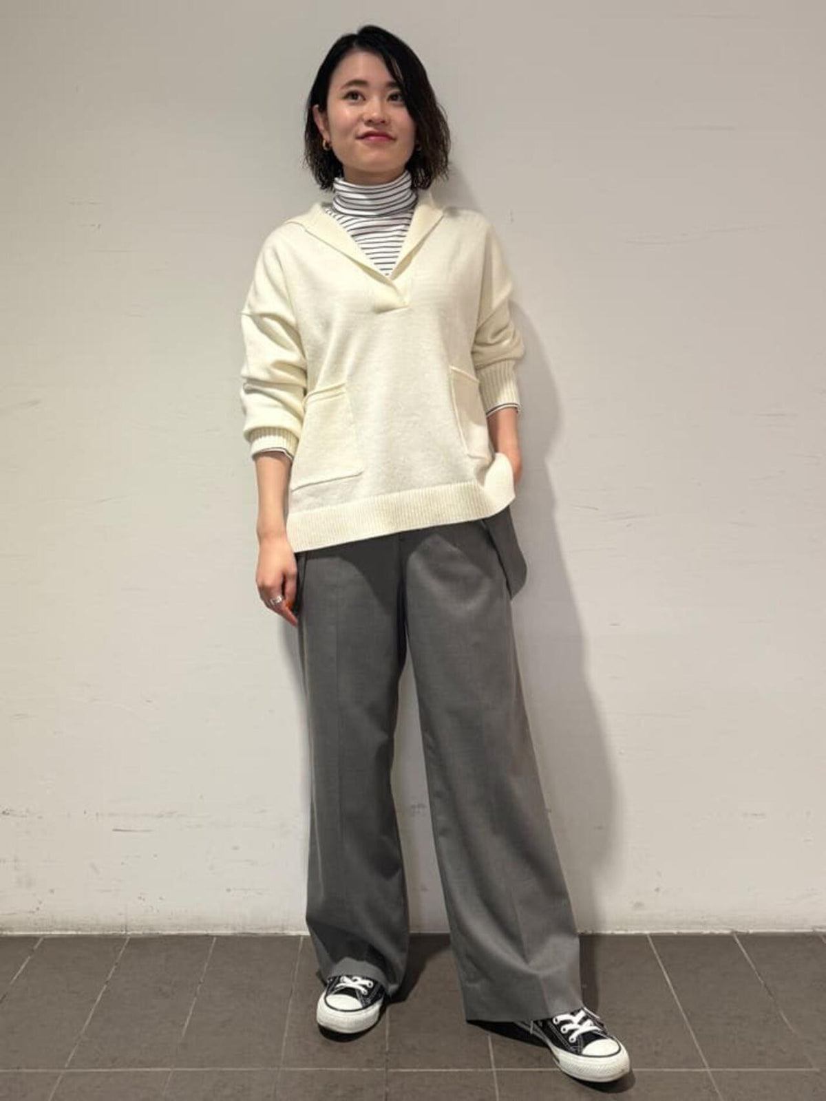 ストレッチツイル吊り付きパンツ