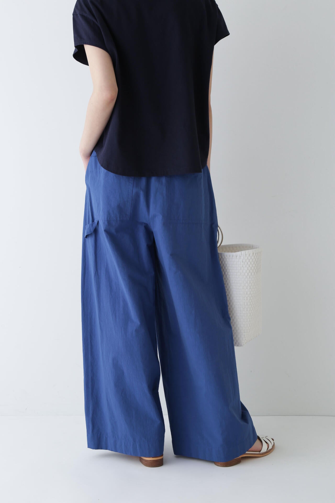 【WEB限定カラー】綿麻ウェザー近江晒ワイドパンツ