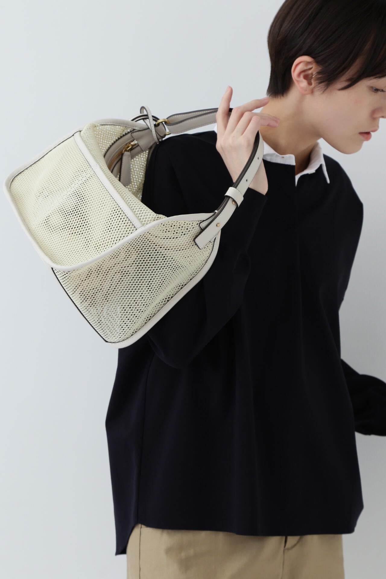 【ORSETTO】ナイロンメッシュバッグ