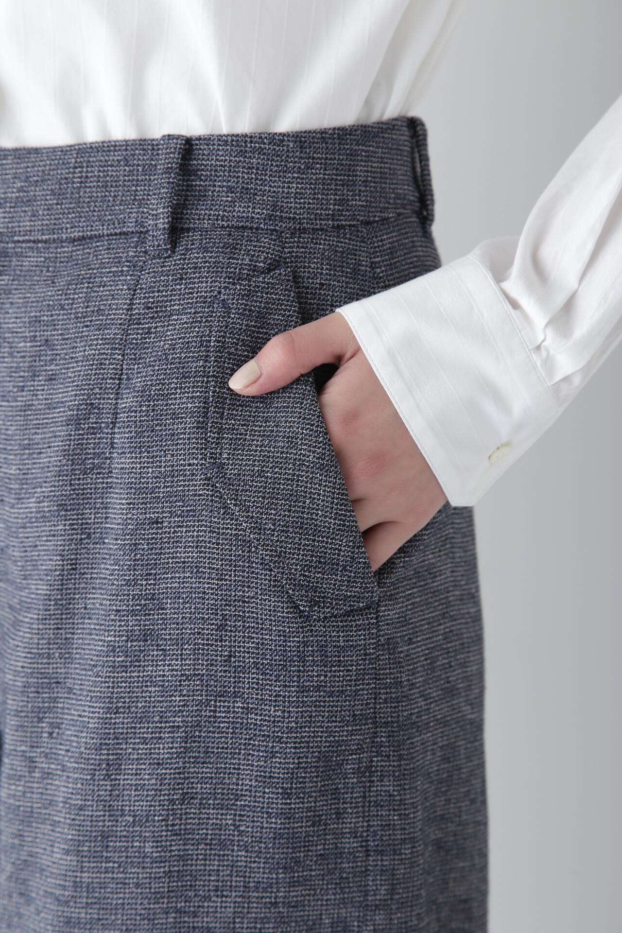 リングミックスツィードセミワイドパンツ