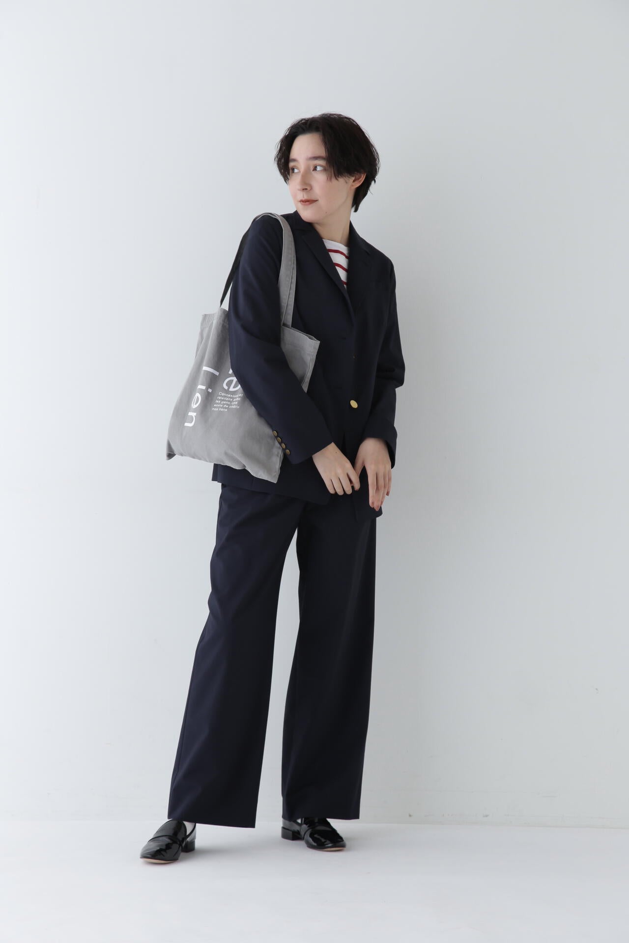 【WEB限定サイズ】Ｐレーヨン麻ポプリンマーベルトセミワイドパンツ