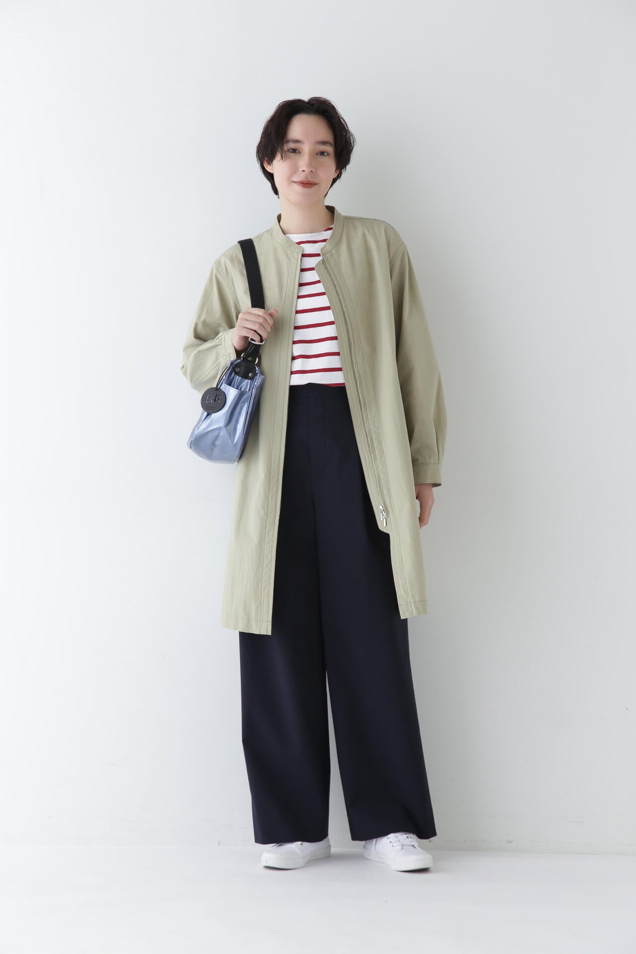 【WEB限定サイズ】Ｐレーヨン麻ポプリンマーベルトセミワイドパンツ