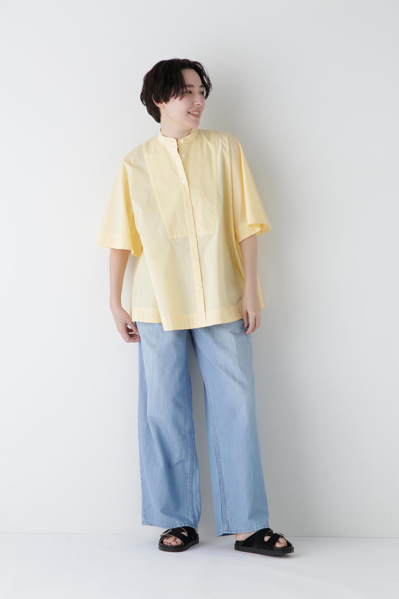 【Healthy DENIMコラボ】タックワイドデニムパンツ