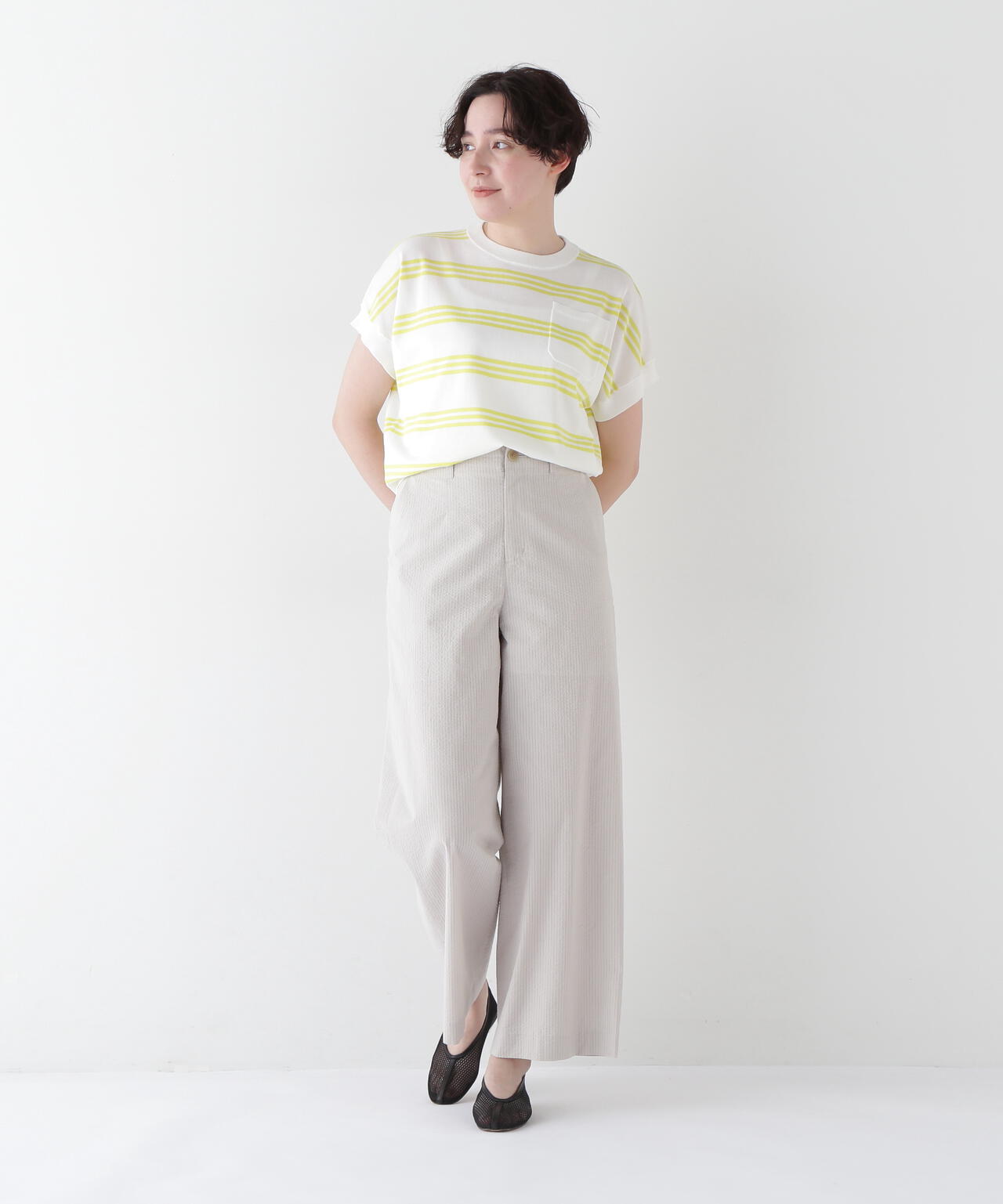 【WEB・一部店舗限定】リネンタック入りバギーパンツ