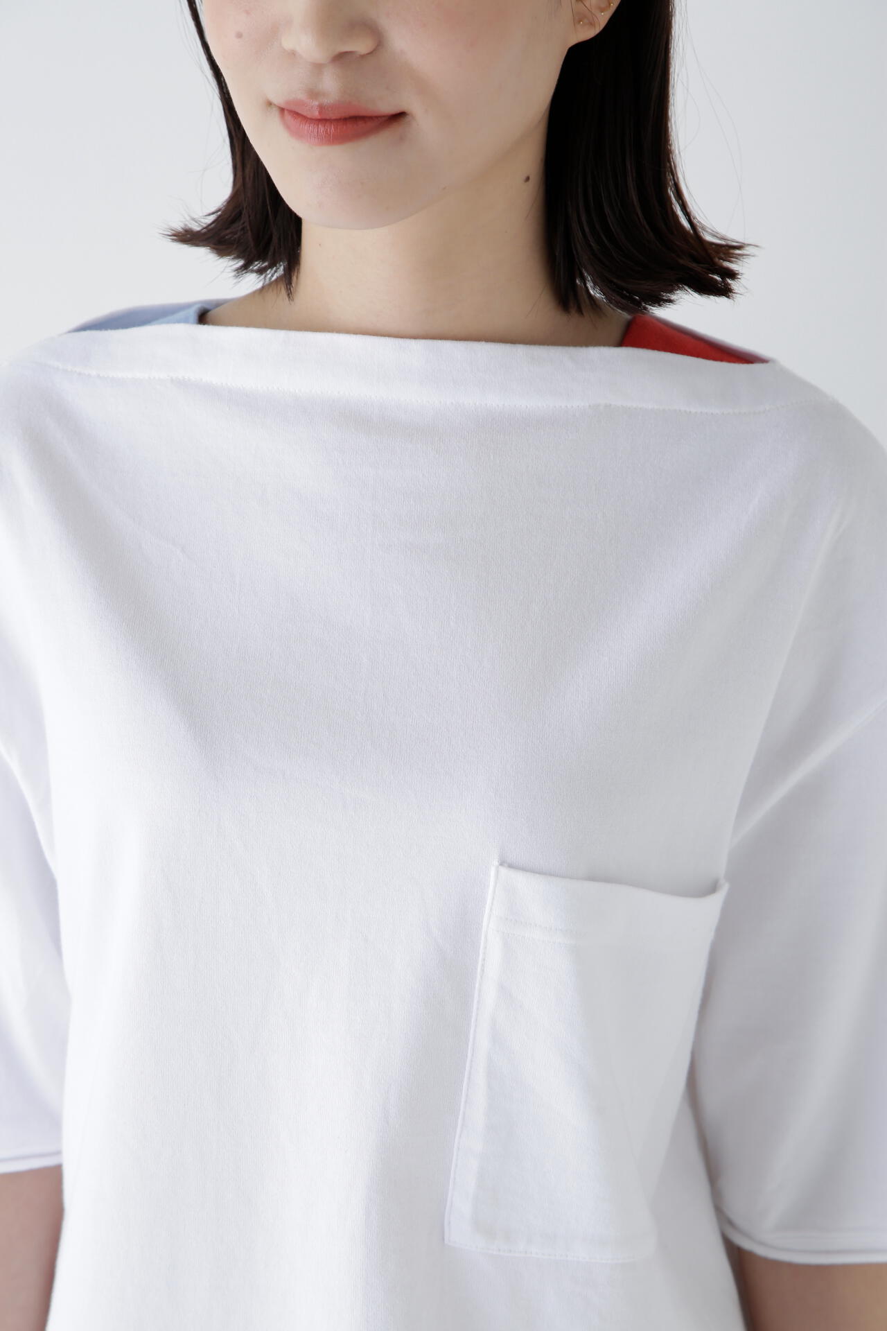 【WEB限定】【NATIC】度詰め天竺ボートネックプルオーバー