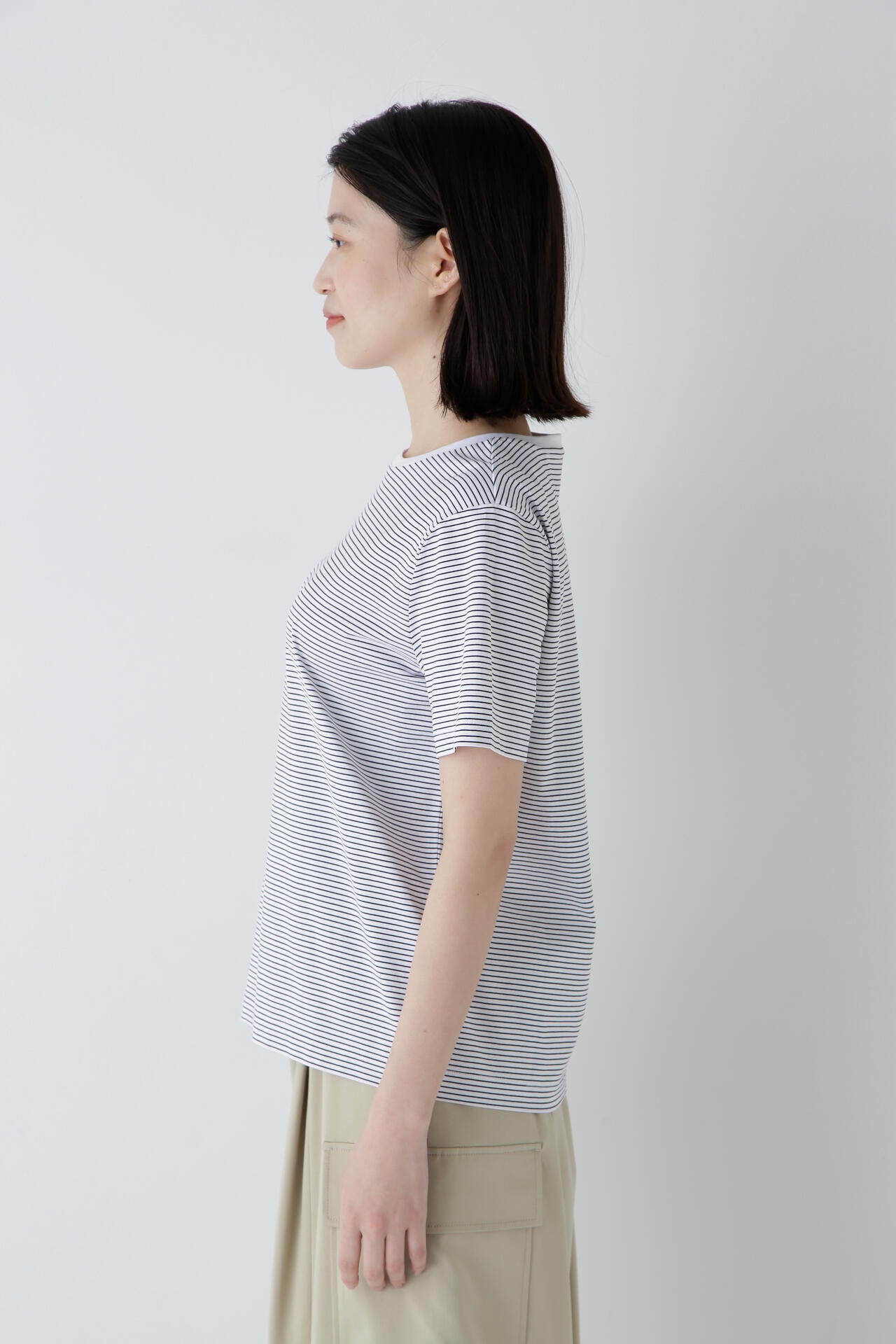 半袖Ｔシャツボーダーオーガニック綿天竺