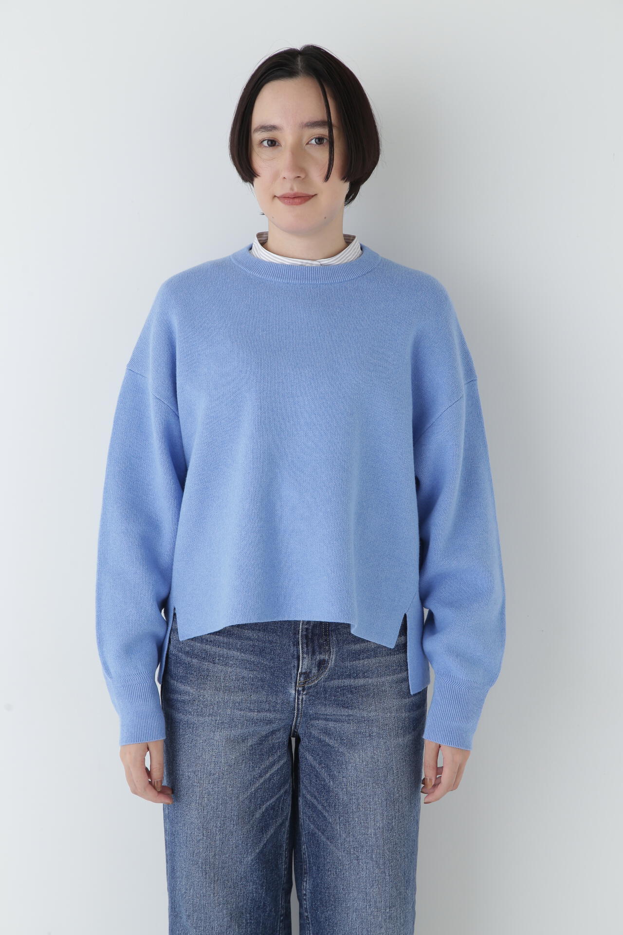【ウォッシャブル】コットンカシミヤジャカードプルオーバー