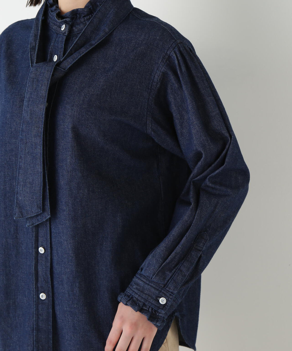 【Ｈｅａｌｔｈｙ　Ｄｅｎｉｍコラボ】デニムボウタイブラウス