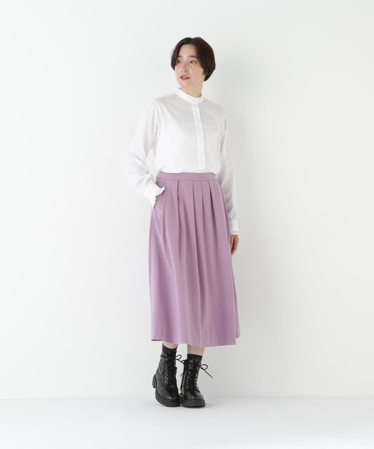 ランダムタックフレアースカート