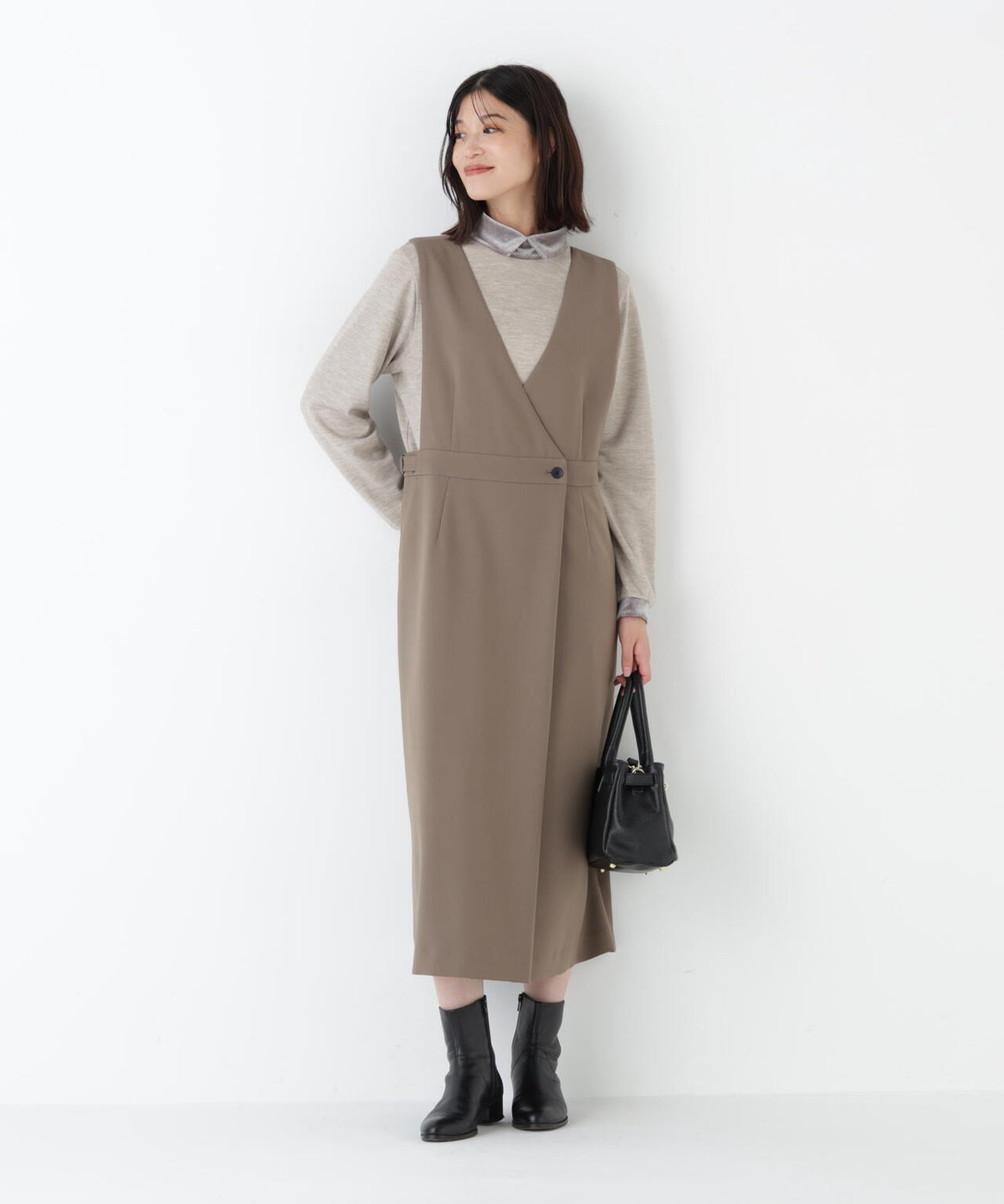 ≪洗える≫ＴＲダブルクロス ジャンパースカート