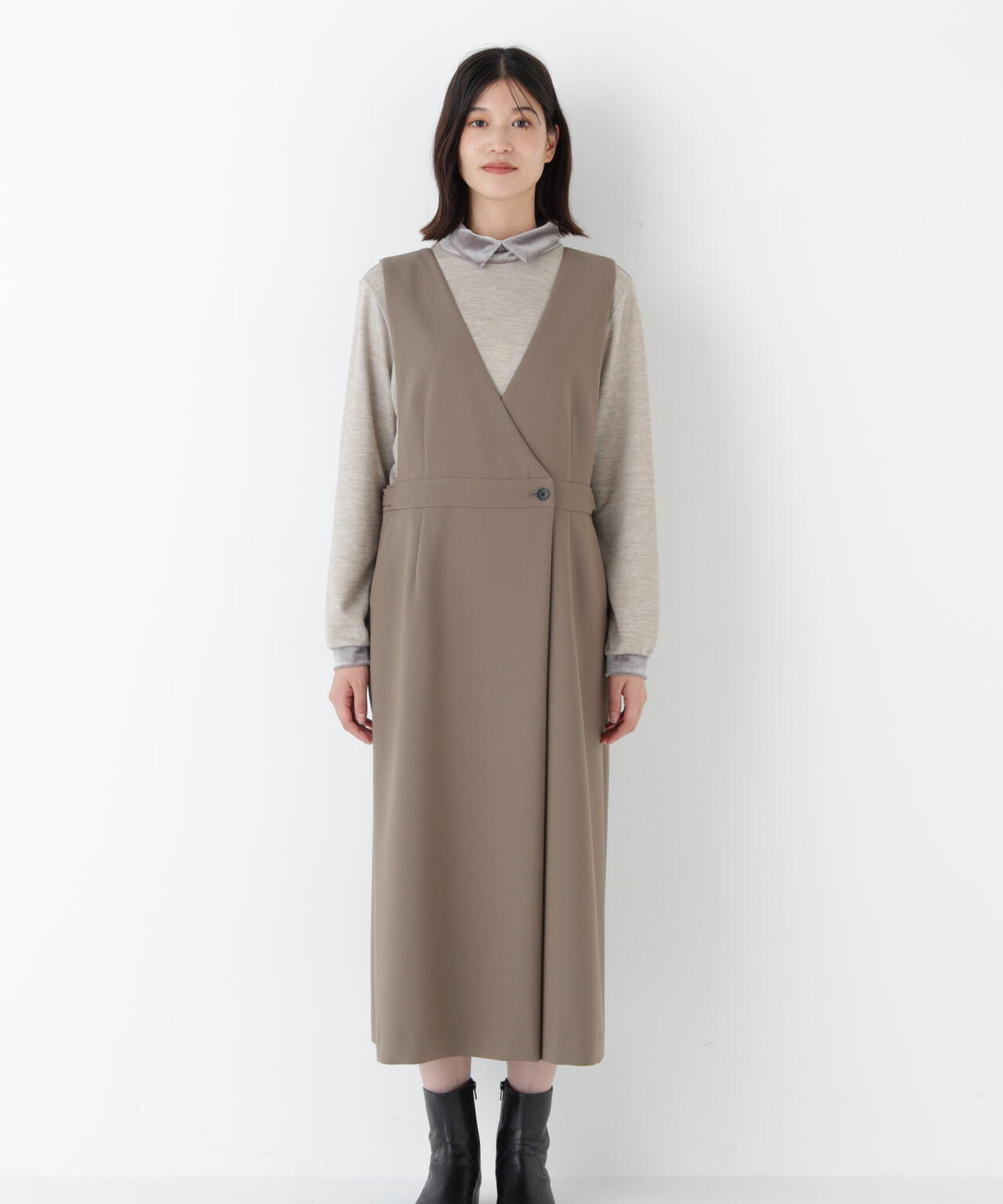 ≪洗える≫ＴＲダブルクロス ジャンパースカート