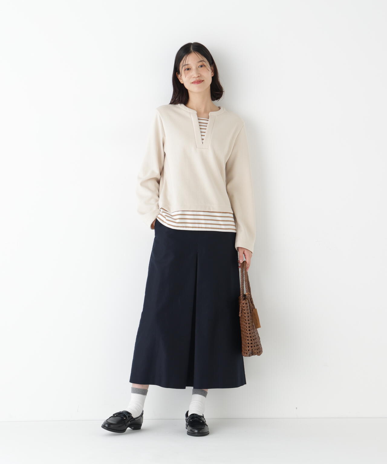 ≪洗える≫ライトモールスキンＡラインスカート
