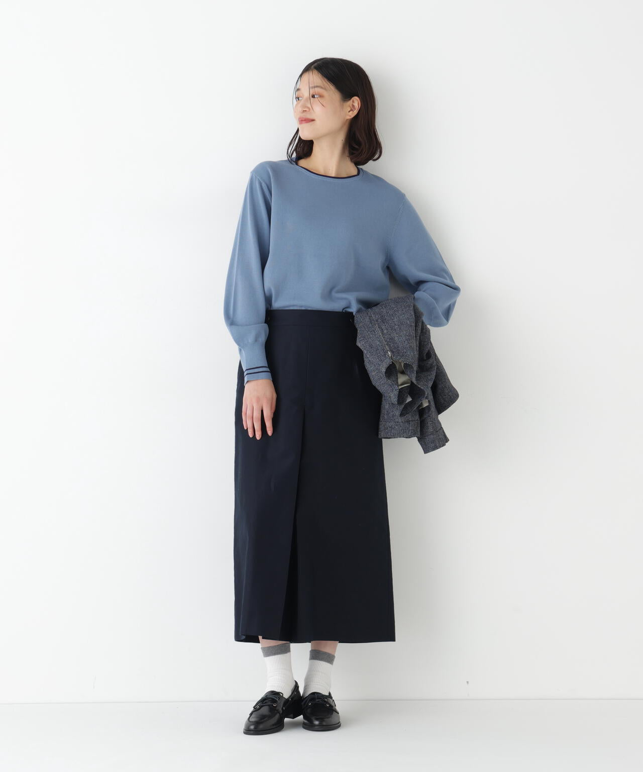 ≪洗える≫ライトモールスキンＡラインスカート
