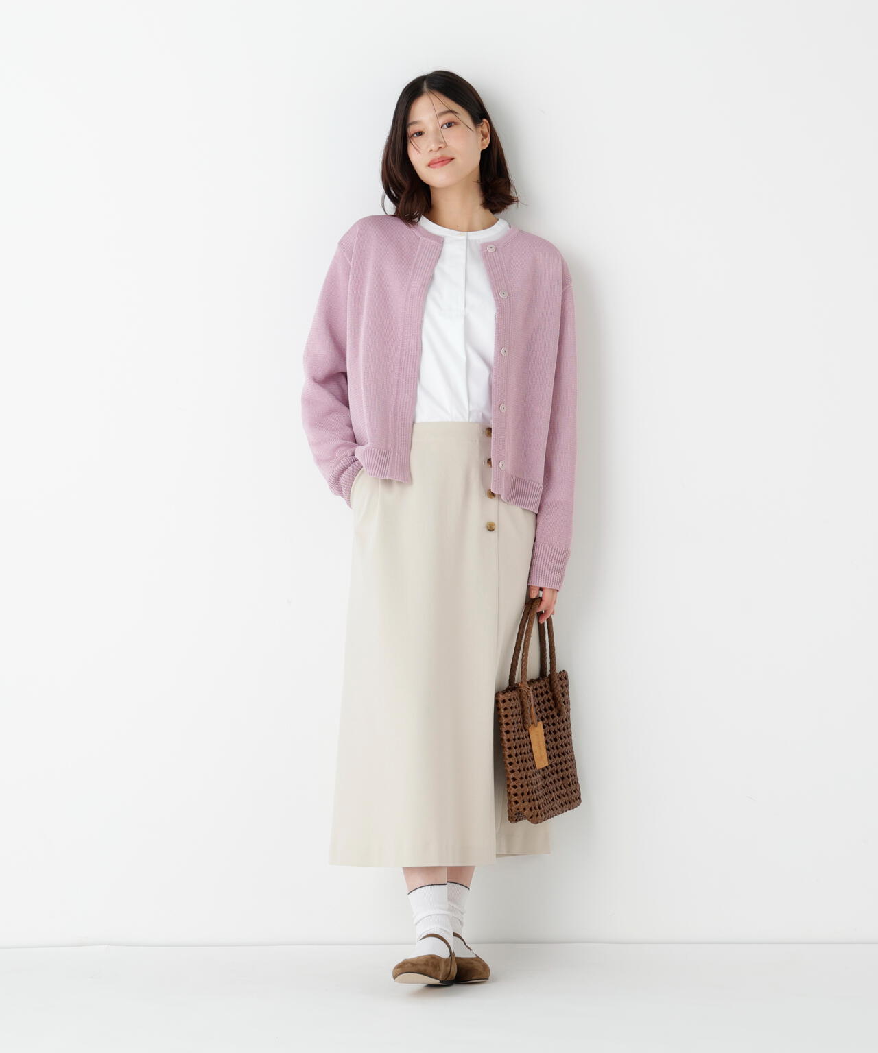 《洗える》ストレッチポンチＡラインスカート