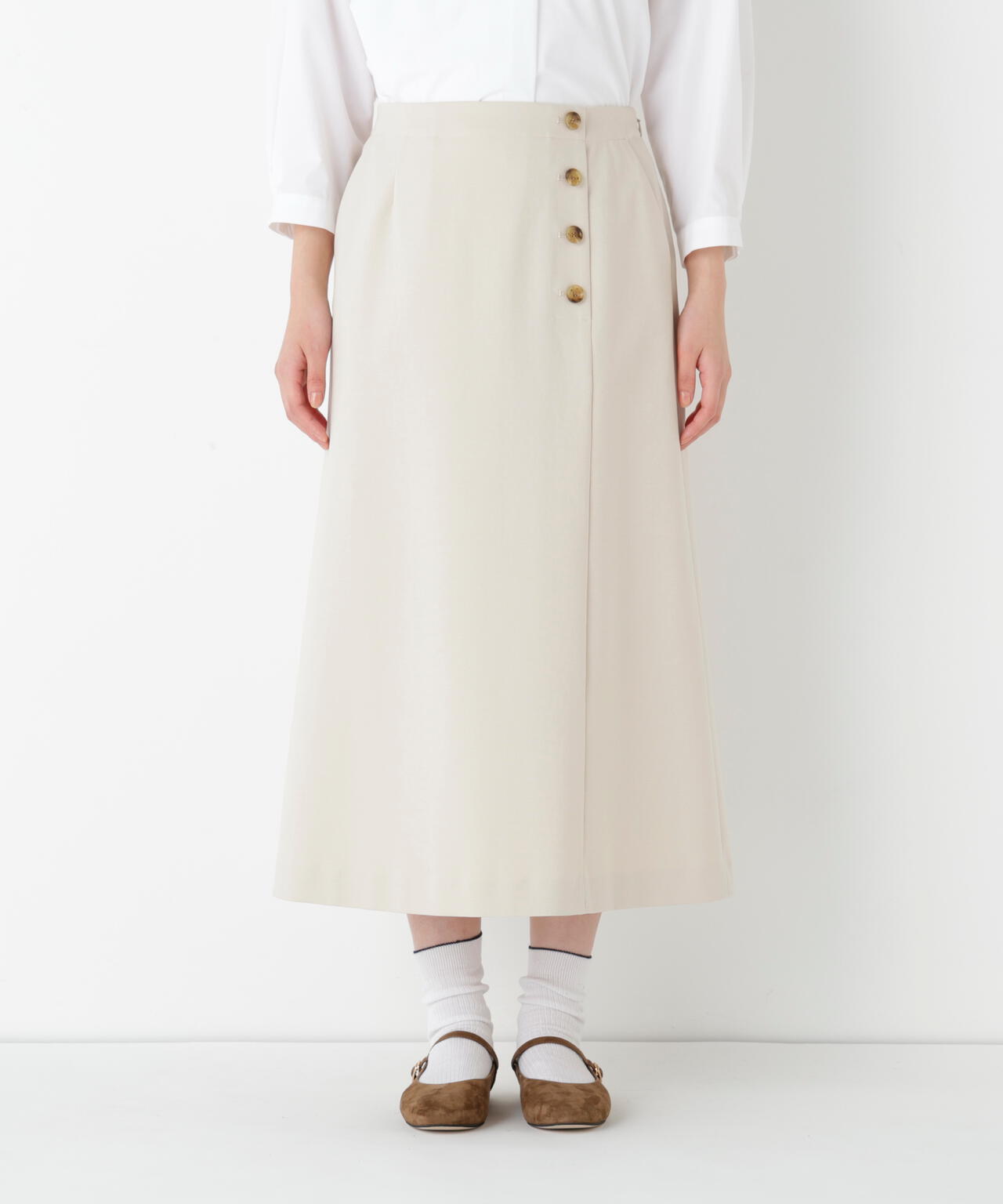 《洗える》ストレッチポンチＡラインスカート