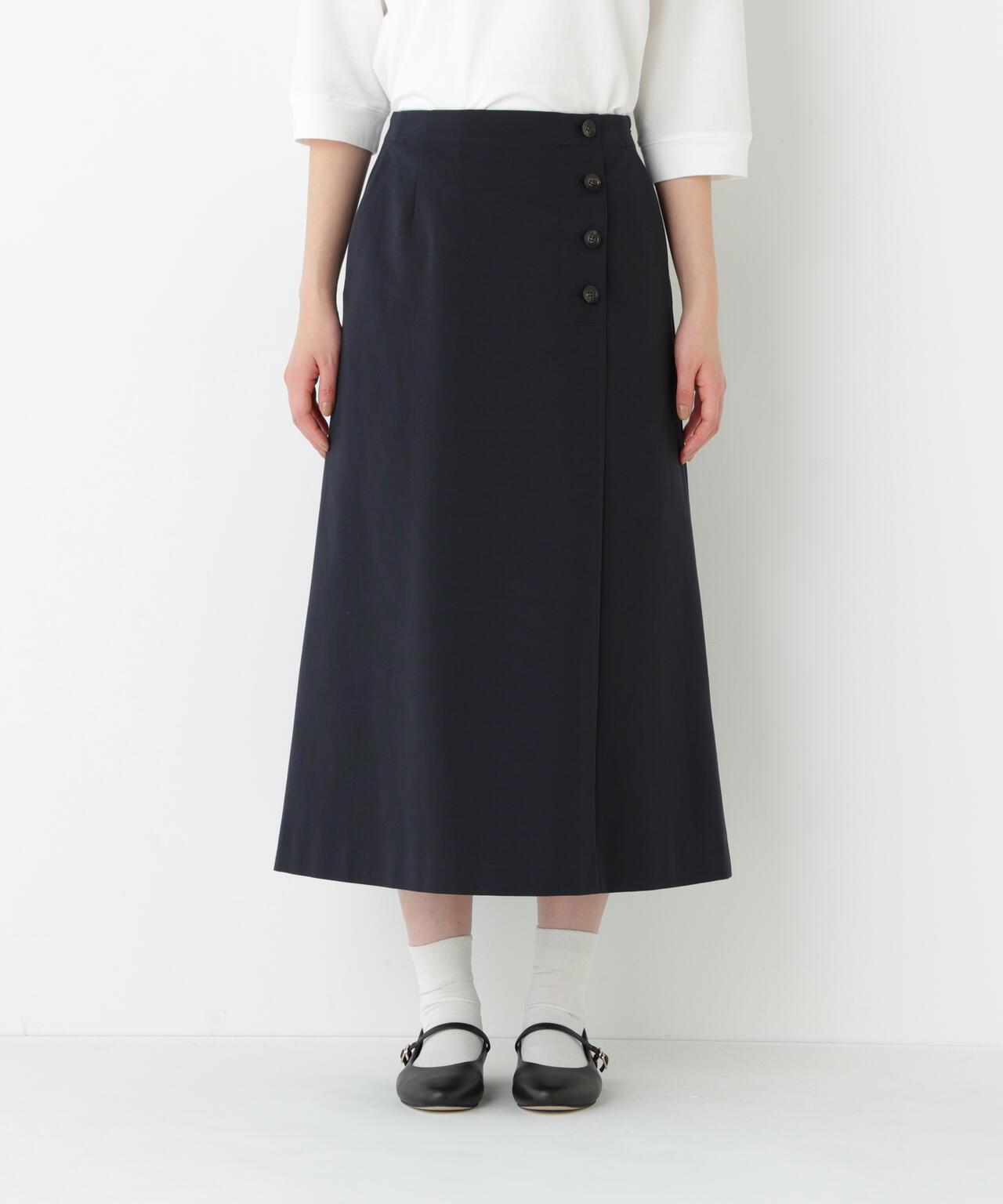 《洗える》ストレッチポンチＡラインスカート