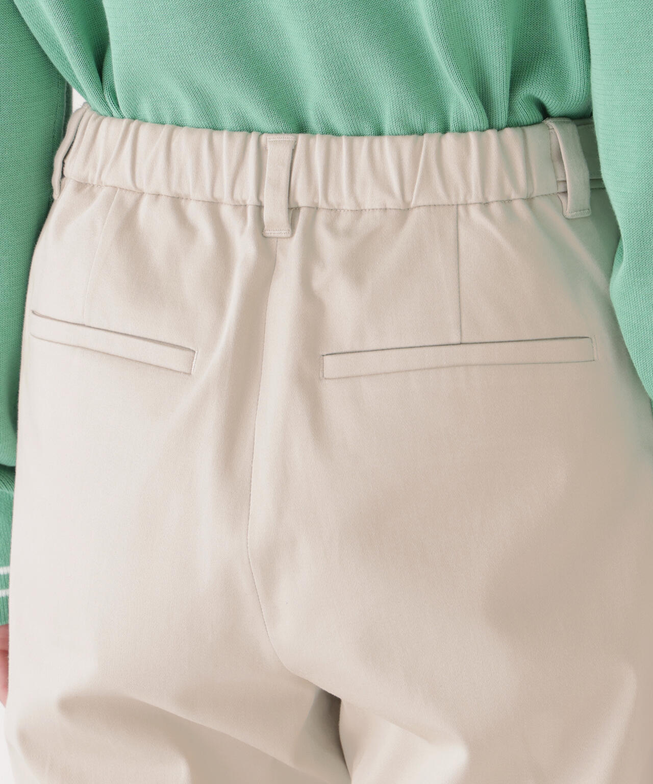 《定番》サテンストレッチ細身ストレートパンツ
