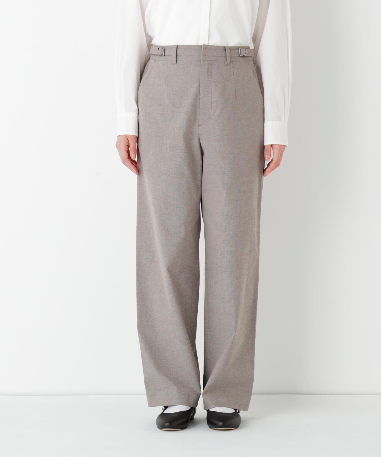 《名品 / マルチサイズ / 洗える》ドビーストレッチストレートパンツ