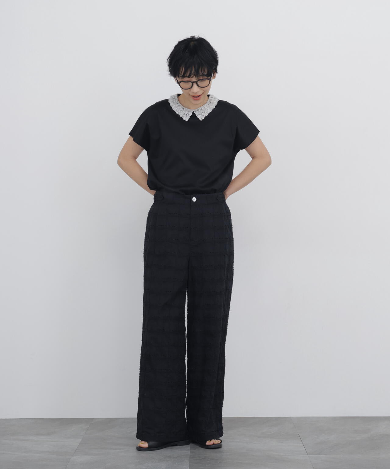 165cm/B:77cm/W:57cm/H:79cm 着用サイズ：M