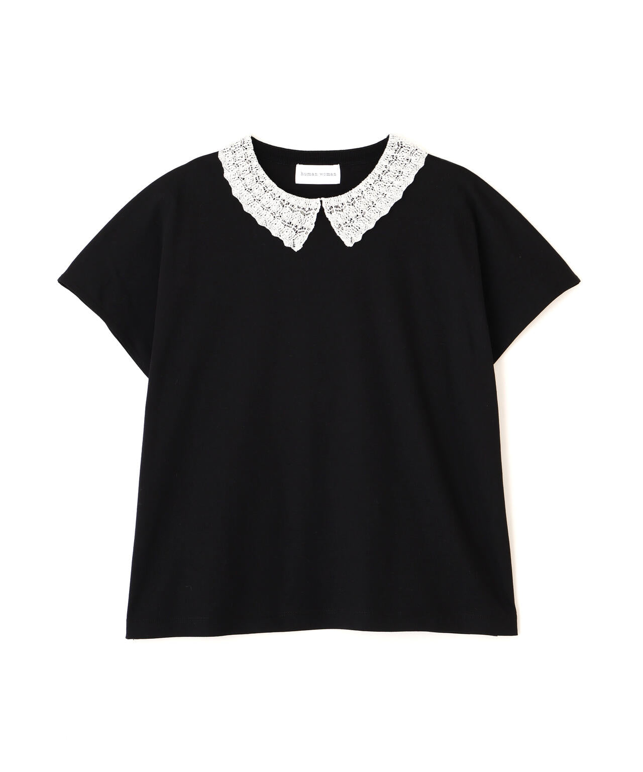 《洗える》レース衿スムースＴシャツ