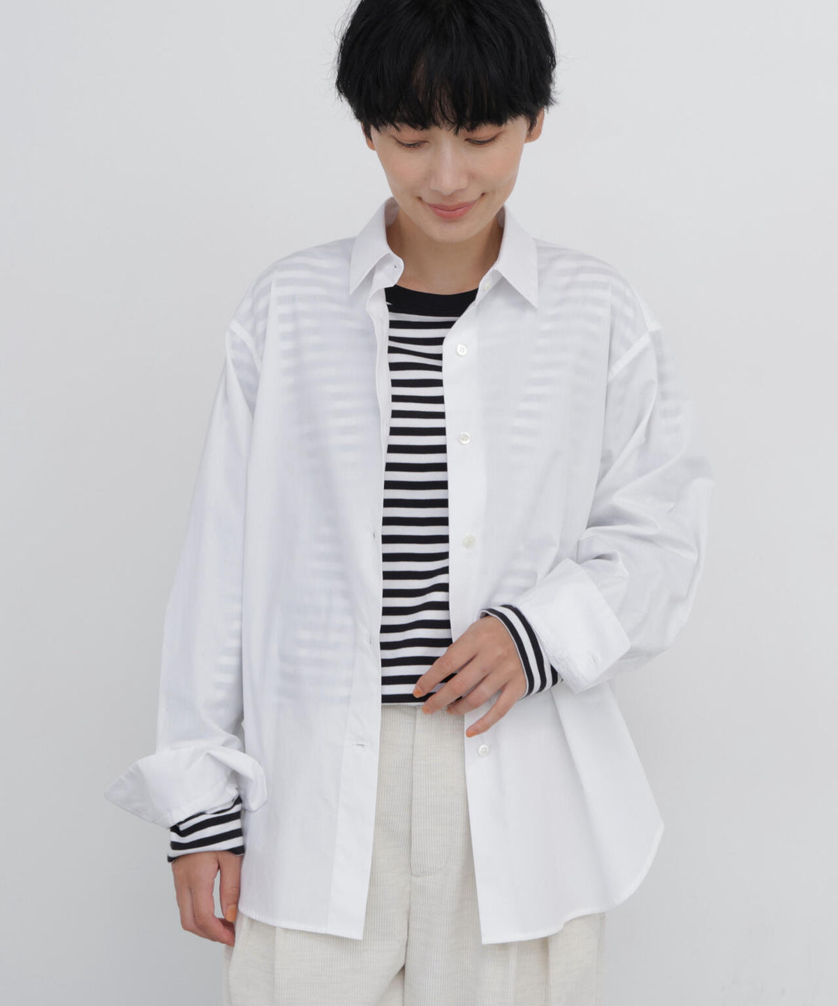 【倉科カナさん着用】《名品アップデート》オーバーサイズベーシックシャツ