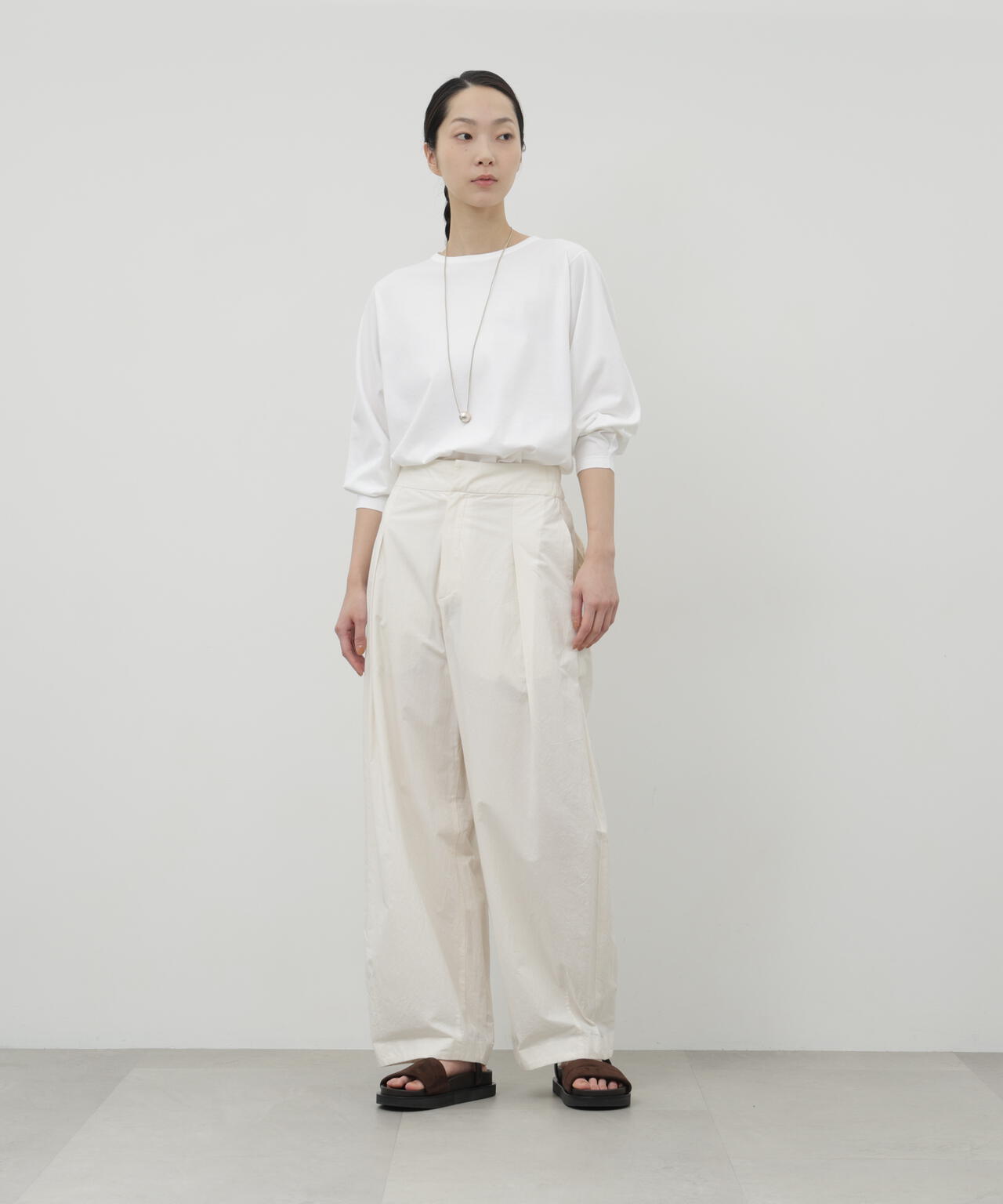 《HIRAKIBA》スリーブ　ソフトタッチコットン天竺九分袖Tシャツ