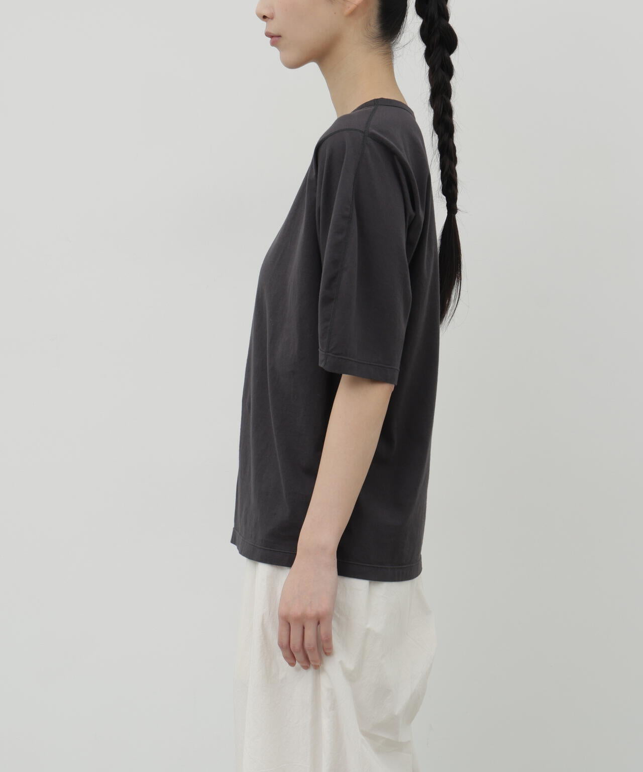 HIRAKIBAスリーブソフトタッチコットン天竺半袖Tシャツ
