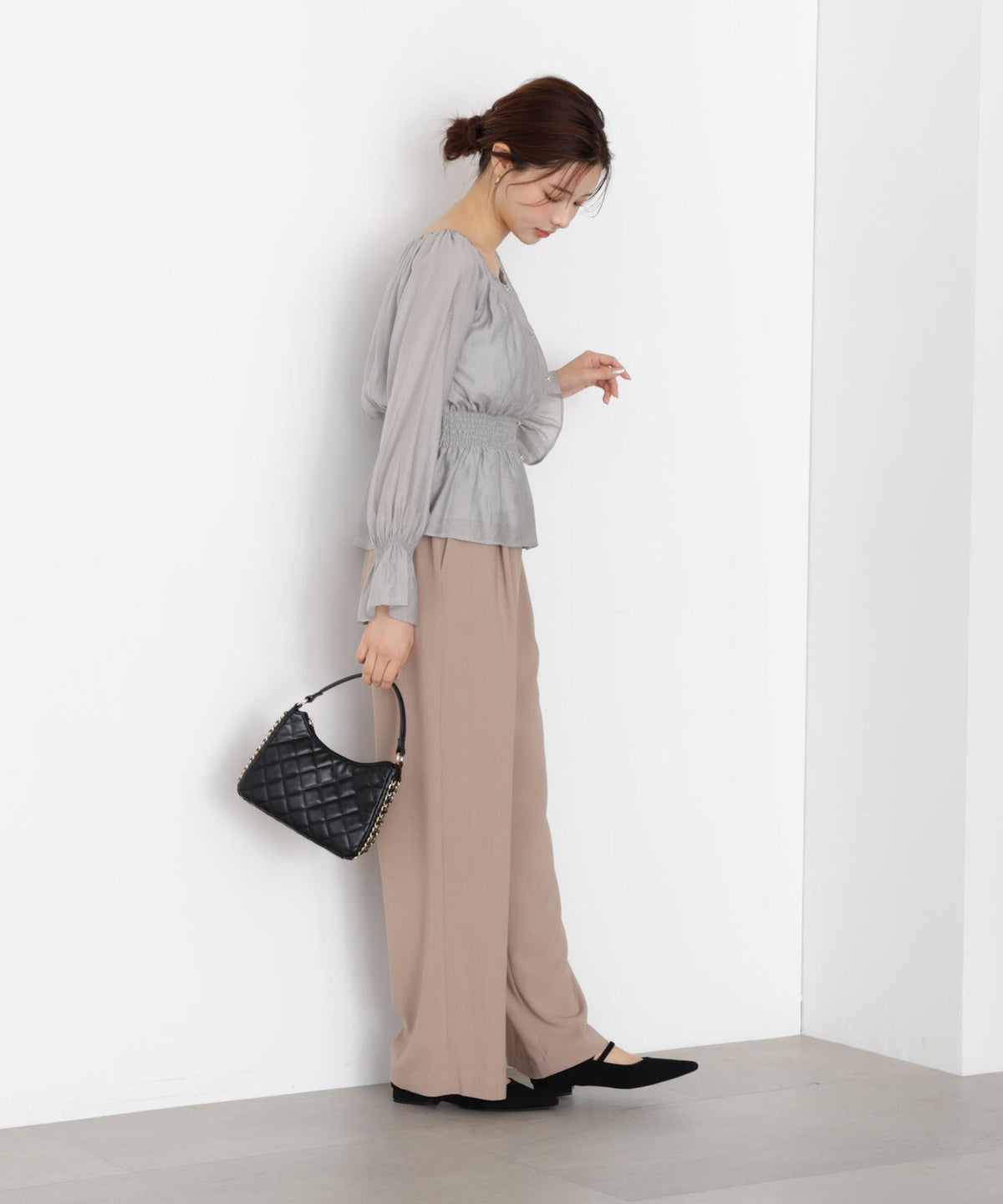＜ウォッシャブル＞ウエストゴムワイドパンツ【official site・一部店舗限定】