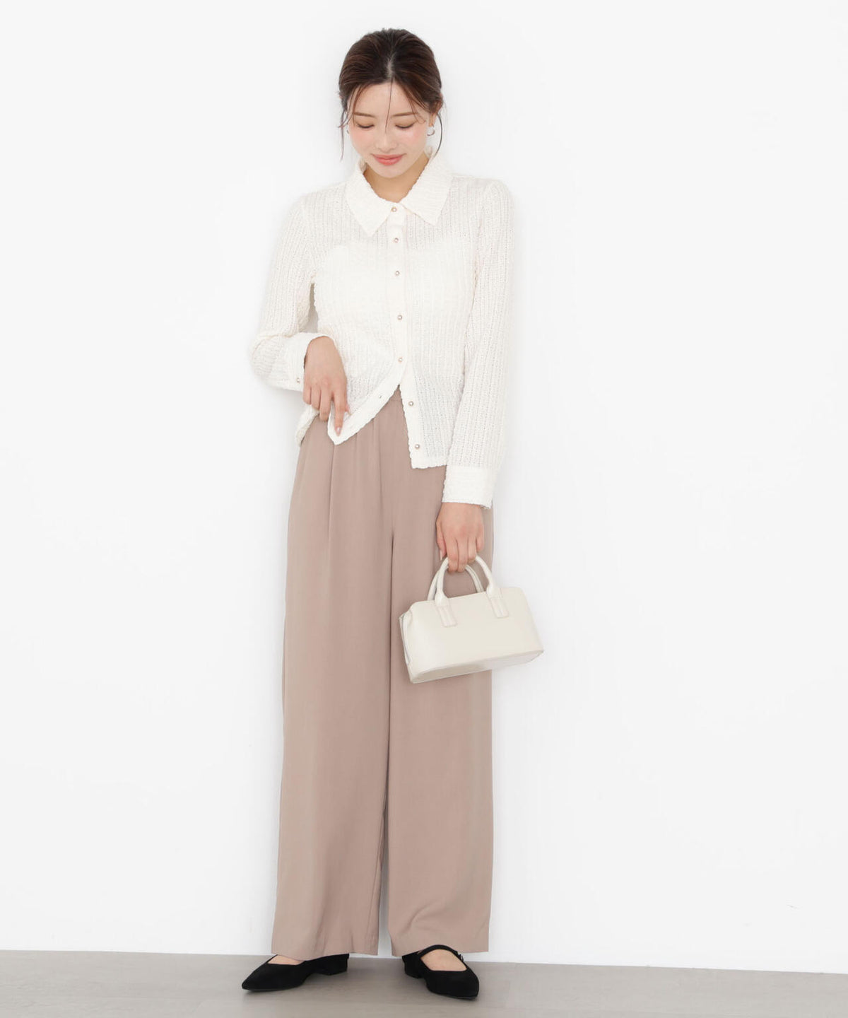 ＜ウォッシャブル＞ウエストゴムワイドパンツ【official site・一部店舗限定】