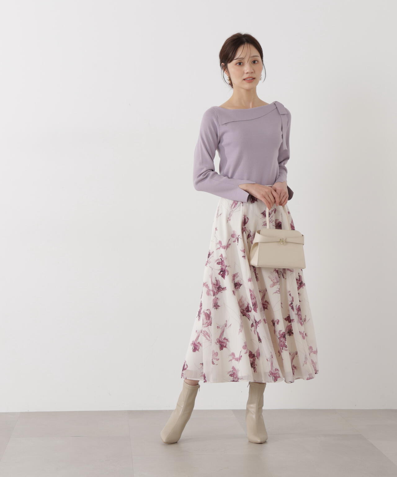 フラワープリントスカート