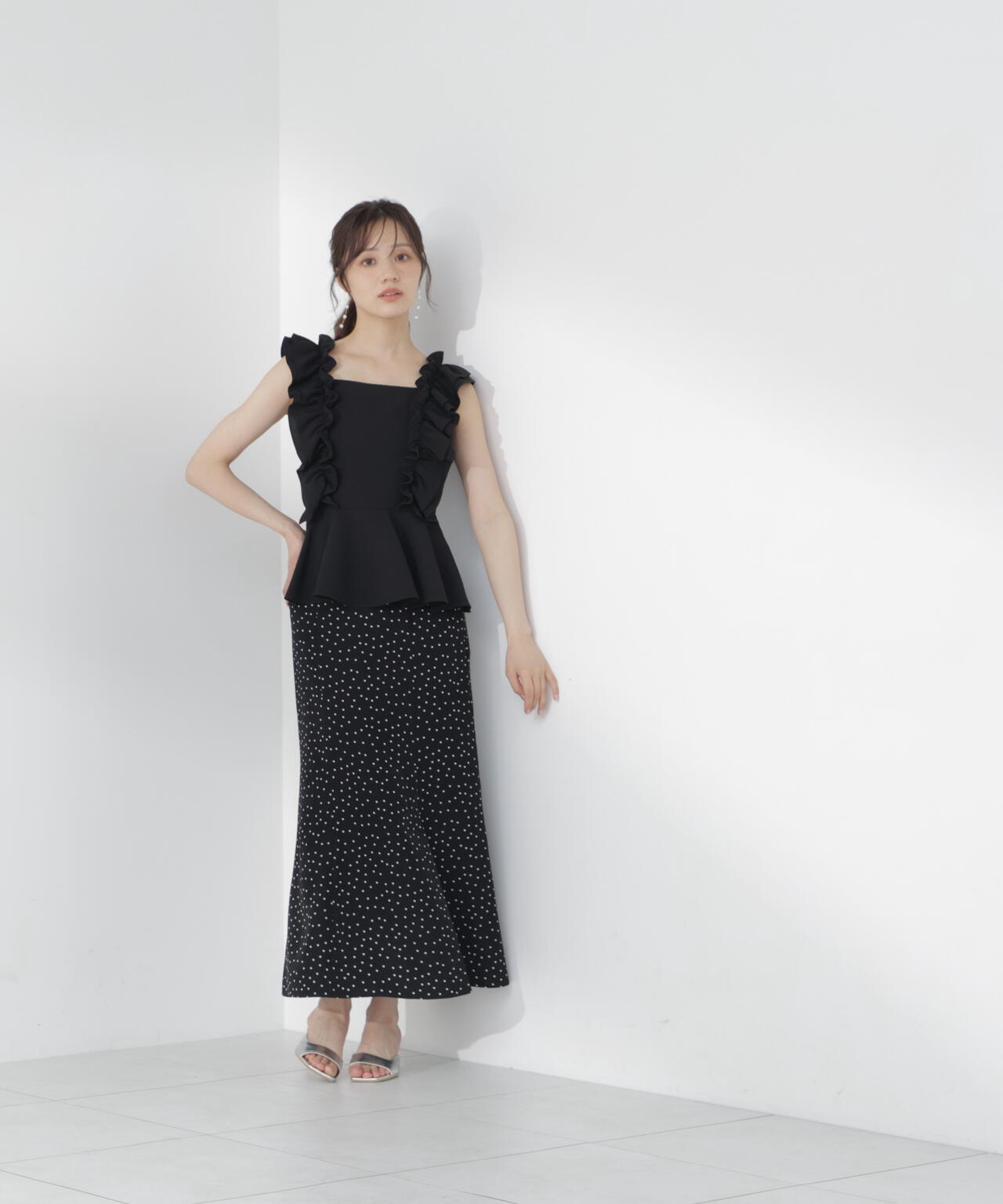 ＜青島心さん着用＞ドット柄マーメイドスカート