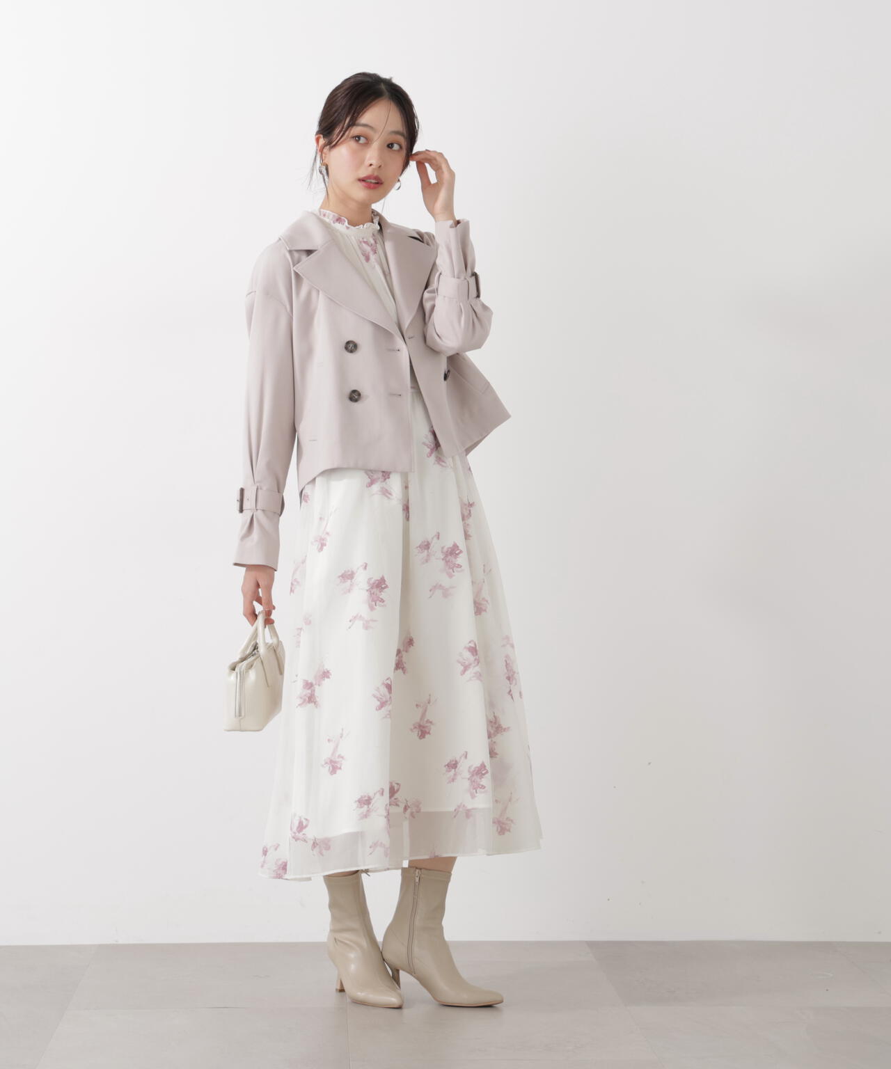 ＜防シワ/花粉リリース＞ショートトレンチコート