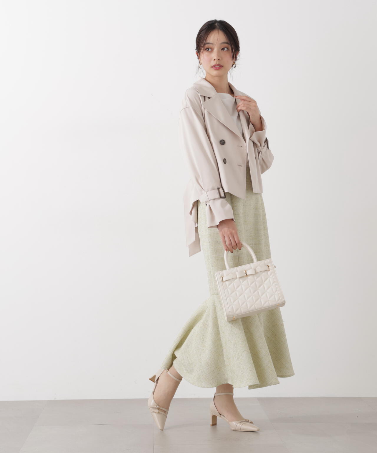 ＜防シワ/花粉リリース＞ショートトレンチコート