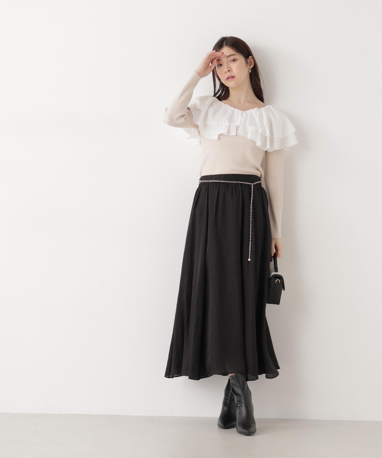ボリュームラッフルニット【ピンク×ピンク：official site・一部店舗限定】